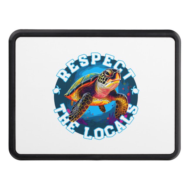 Turtle - respect the locals trailer hitch cover (Front)
