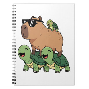 Turtle Ride Capybara, Funny Capybara Notebook