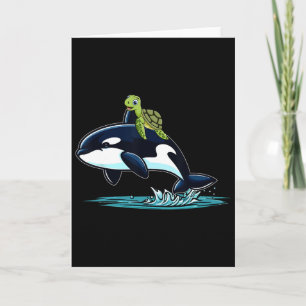 Turtle Riding Orca Costume Sea Animal Lover Kids T Card