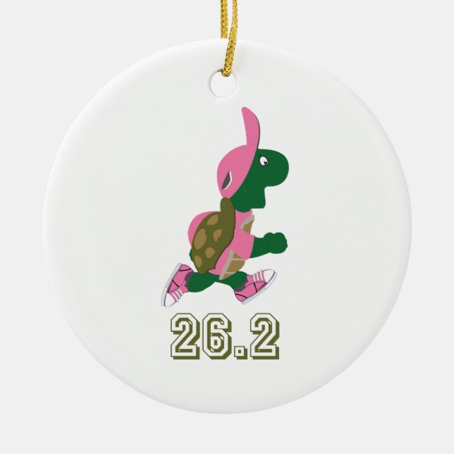 Turtle Runner 26.2 Ceramic Ornament (Front)