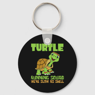 Turtle Running Squad We're Slow As Hell Earth Day Keychain