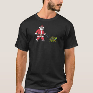 Turtle Santa Claus Funny Reptile Christmas Raglan  T-Shirt