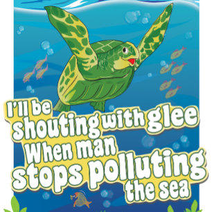 Turtle says... 'I'll Be Shouting In Glee'  Throw Pillow