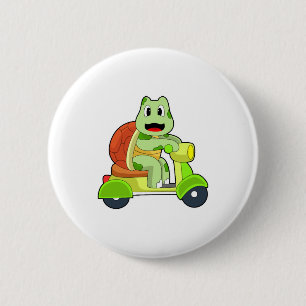 Turtle Scooter 2 Inch Round Button