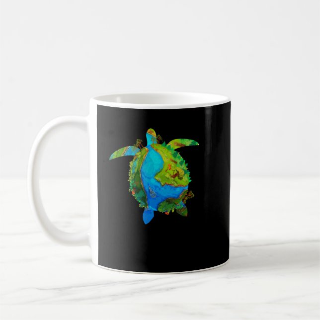 Turtle Sea Turtle Planet April 22 Earth Day Save T Coffee Mug (Left)