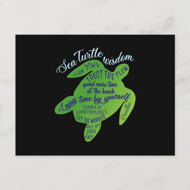 Turtle Sea Turtles Ocean Animal Sealife Gift Idea Postcard (Front)