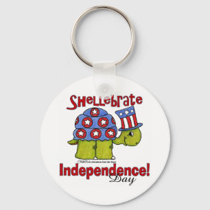 Turtle Shellebrate Independence Day! Keychain