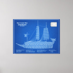 Turtle Ship Geobukseon - Ship Blueprint ABD Canvas Print