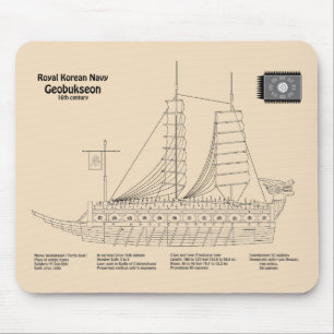 Turtle Ship Geobukseon - Ship Blueprint SD Mouse Pad