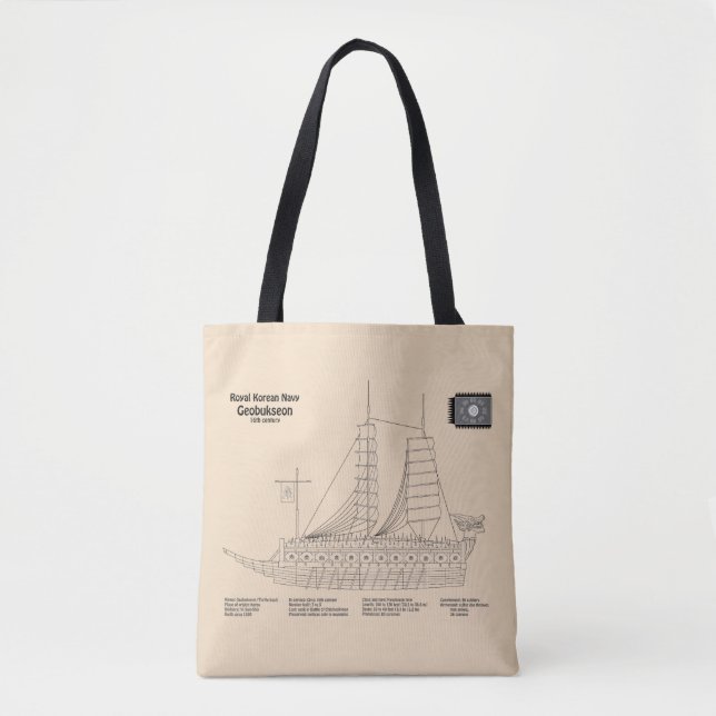 Turtle Ship Geobukseon - Ship Blueprint SD Tote Bag (Front)
