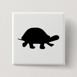 Turtle Silhouette 2 Inch Square Button