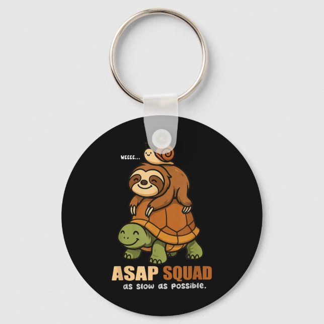 Turtle Snail Sloth Asap Squad Slow Animal Lover Bo Keychain (Front)