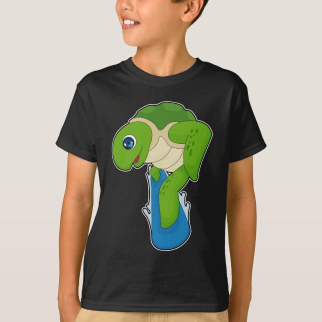 Turtle Snowboard Winter sports T-Shirt (Front)