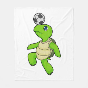 Turtle Soccer player Soccer Fleece Blanket