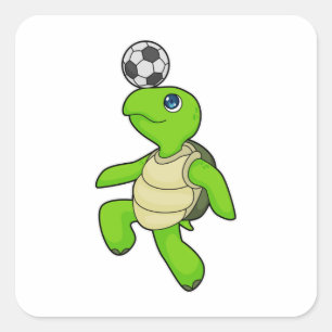 Turtle Soccer player Soccer Square Sticker