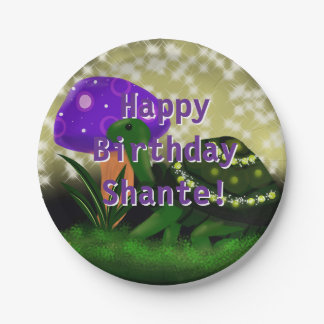 Turtle, Sparkly Birthday Paper Plates