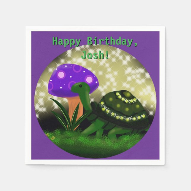 Turtle, Sparkly Paper Napkins (Front)