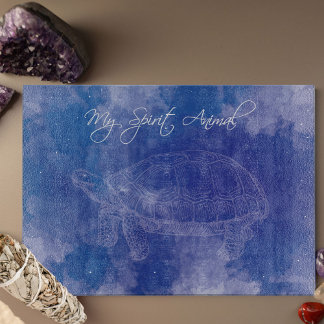 Turtle Spirit Animal Tempered Glass Cutting Board