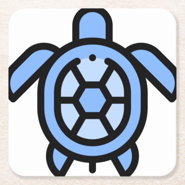 Turtle Square Paper Coaster (Front)
