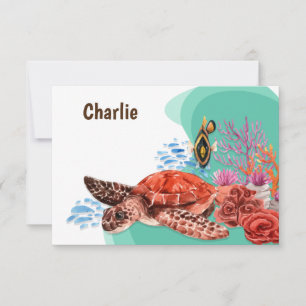 Turtle Stationery/Invitation Invitation