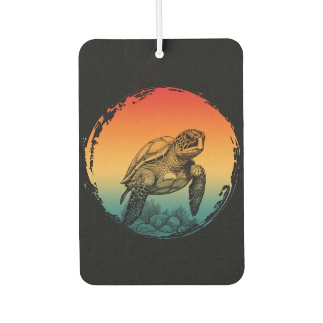 turtle summer ocean sunset  air freshener (Front)