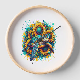 Turtle Sunflower Clock