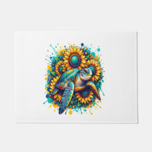 Turtle Sunflower Doormat