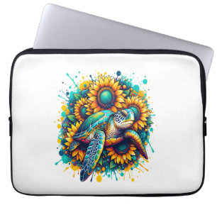 Turtle Sunflower Laptop Sleeve