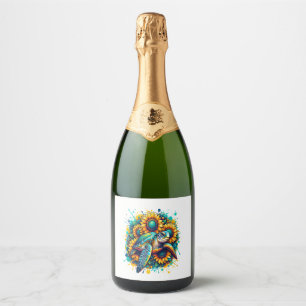 Turtle Sunflower Sparkling Wine Label