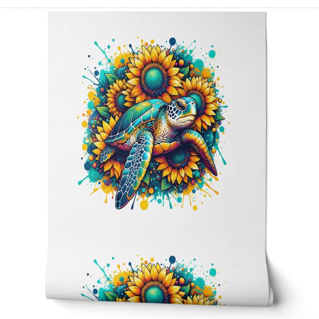Turtle Sunflower Wallpaper (Unrolling)