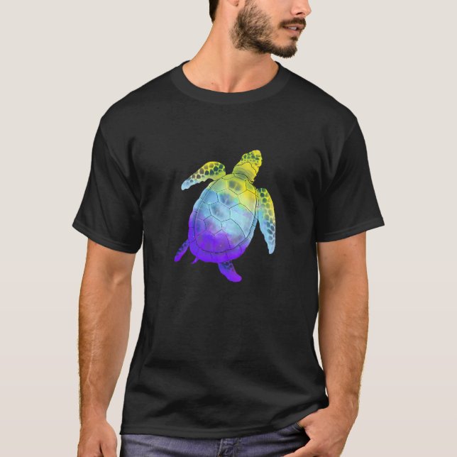 Turtle Sunglasses NonBinary Flag  LGBT Non Binary  T-Shirt (Front)