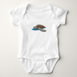 Turtle Surfer Surfboard Baby Bodysuit