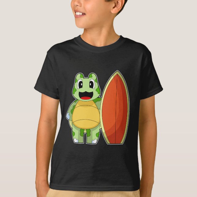 Turtle Surfer Surfboard T-Shirt (Front)