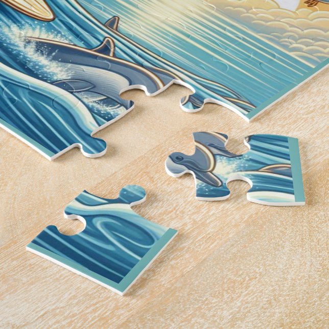 Turtle Surfing Flexible Photo Kids Puzzle avec Gif (Côté)