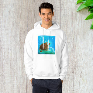 Turtle Swimming Mens Hoodie