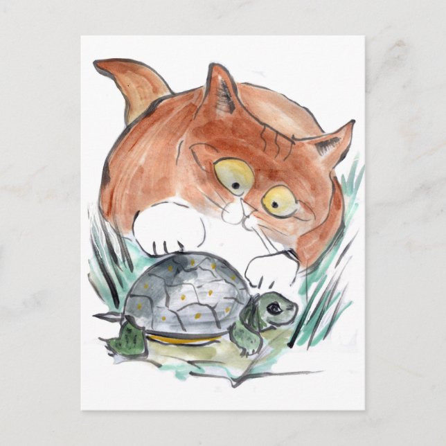 Turtle Tag - Kitten says You're it! Postcard (Front)
