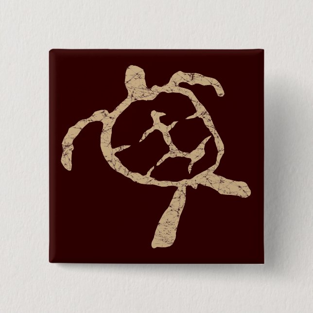 turtle-tan 2 inch square button (Front)
