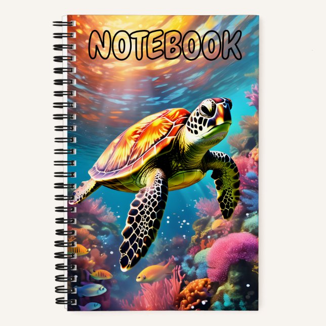 Turtle-Themed Spiral Notebook  (Front)
