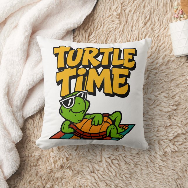 Turtle Time Throw Pillow (Blanket)