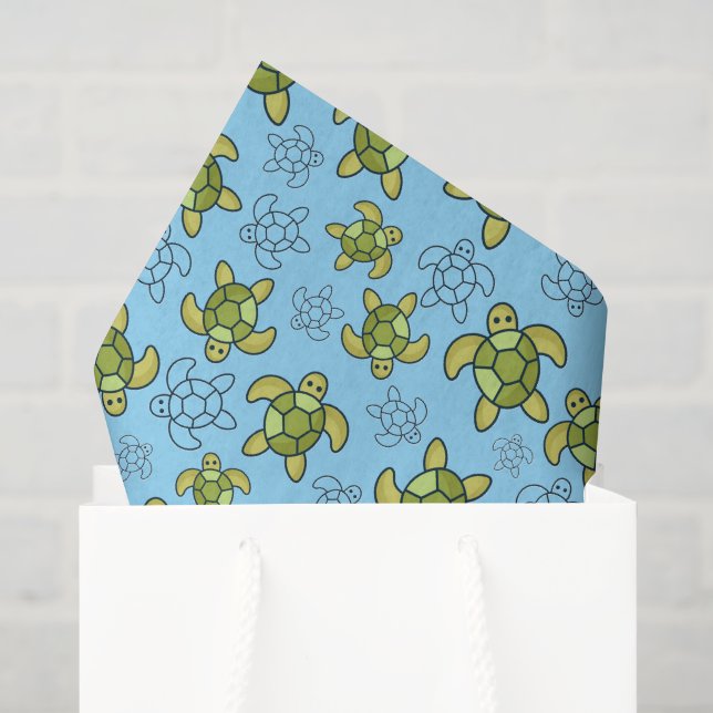 Turtle Tissue Paper, Decoupage Sea Turtle Paper (Gift Bag)
