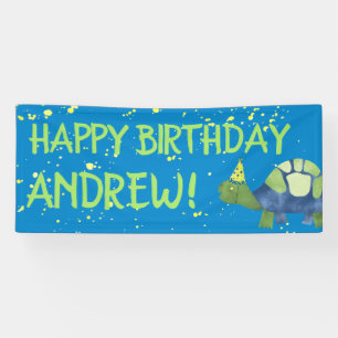 Turtle Tortoise Birthday Party Banner