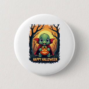 Turtle Tortoise Boo Vampire Trick Or Treat Hallowe 2 Inch Round Button