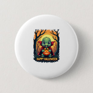 Turtle Tortoise Boo Vampire Trick Or Treat Hallowe 2 Inch Round Button