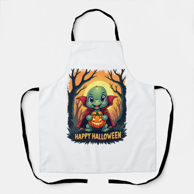 Turtle Tortoise Boo Vampire Trick Or Treat Hallowe Apron (Front)