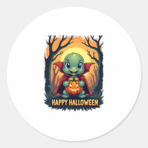 Turtle Tortoise Boo Vampire Trick Or Treat Hallowe Classic Round Sticker