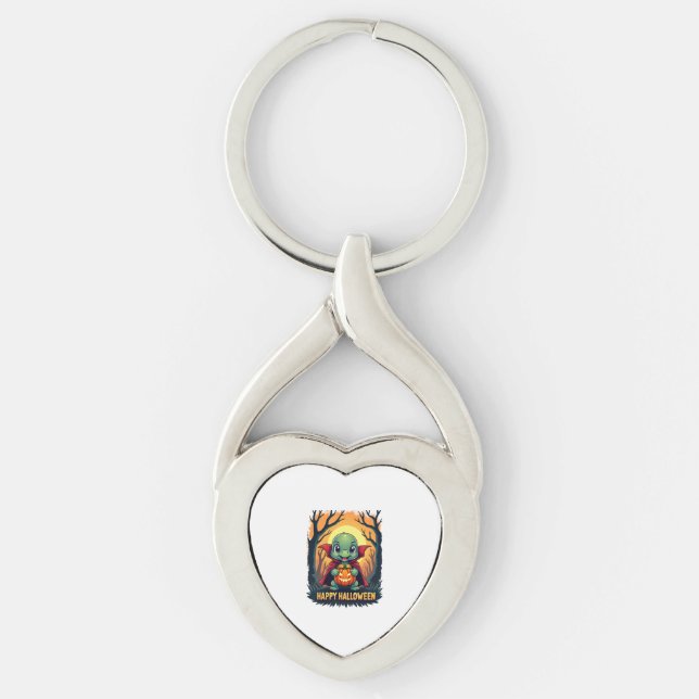 Turtle Tortoise Boo Vampire Trick Or Treat Hallowe Keychain (Front)
