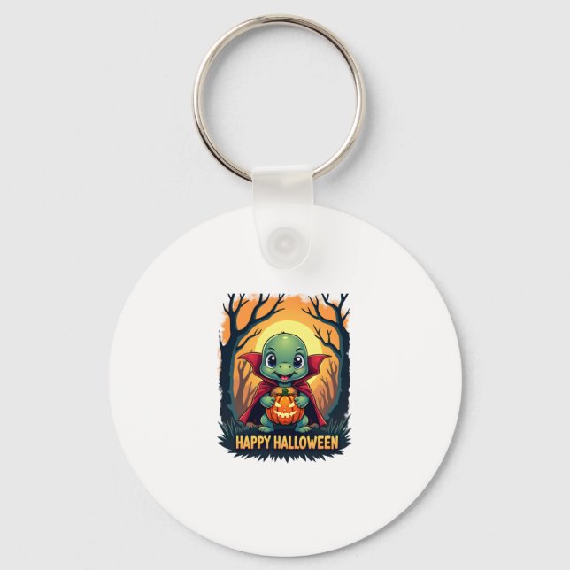Turtle Tortoise Boo Vampire Trick Or Treat Hallowe Keychain (Front)