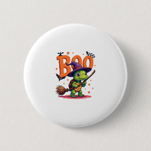 Turtle Tortoise Boo Witch Trick Or Treat Halloween 2 Inch Round Button