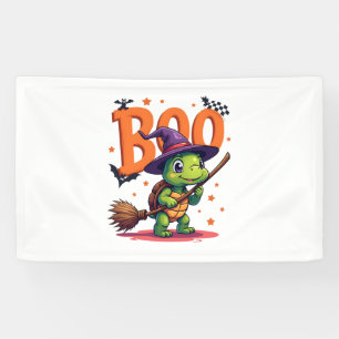 Turtle Tortoise Boo Witch Trick Or Treat Halloween Banner