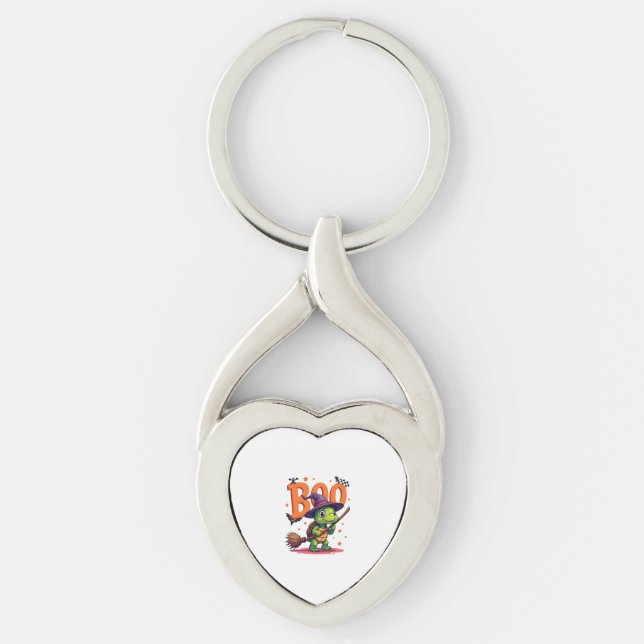 Turtle Tortoise Boo Witch Trick Or Treat Halloween Keychain (Front)